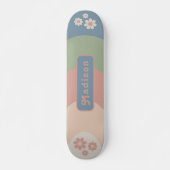 Retro Arch Pastel Daisy Name Skateboard (Vorne)
