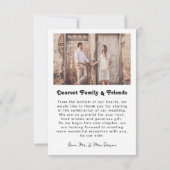 Retro Arch Photo Message Wedding Dankeskarte (Rückseite)