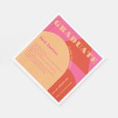 Retro Arch Pink & Orange Fun Fakten Abschluss Serviette (Ecke)