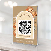 Retro Arch Rose QR Code ScanToView Menu Card Tischnummer