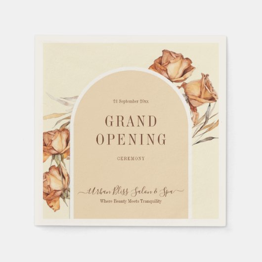Retro Arch Script Grand Opening Zeremonie Serviette (Vorderseite)