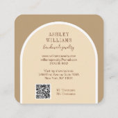 Retro Arch Script Rose Juwelier Display Quadratische Visitenkarte (Rückseite)