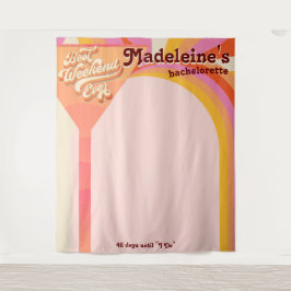 Retro Arch Vintag Sunset Bachelorette Hintergrund Wandteppich