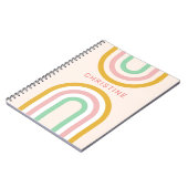 Retro Arched Stripes Pastel Pink Minimal Notizblock (Linke Seite)