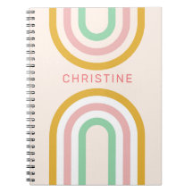 Retro Arched Stripes Pastel Pink Minimal