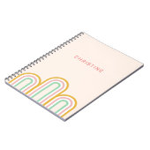 Retro Arched Stripes Pastel Pink Minimal Notizblock (Linke Seite)