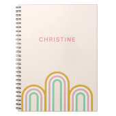 Retro Arched Stripes Pastel Pink Minimal Notizblock (Vorderseite)