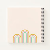 Retro Arched Stripes Pastel Pink Minimal Notizblock (Rückseite)