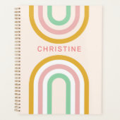 Retro Arched Stripes Pastel Pink Minimal Planer (Vorderseite)