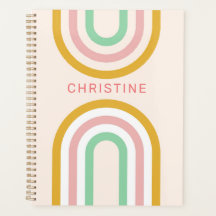 Retro Arched Stripes Pastel Pink Minimal