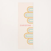 Retro Arched Stripes Pastel Pink Minimal Yogamatte (Vorderseite)
