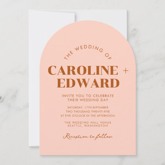 Retro Arched Wedding Einladung (Vorderseite)