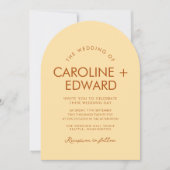 Retro Arched Wedding Einladung (Vorderseite)