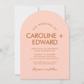 Retro Arched Wedding Einladung (Vorderseite)