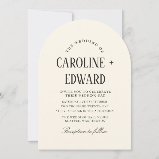 Retro Arched Wedding Einladung (Vorderseite)