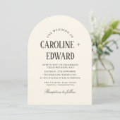 Retro Arched Wedding Einladung (Stehend Vorderseite)