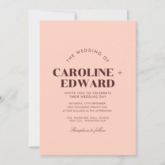 Retro Arched Wedding Einladung (Vorderseite)