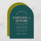 Retro Arched Wedding Einladung (Vorne/Hinten)