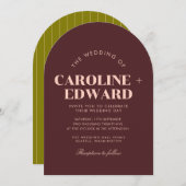 Retro Arched Wedding Einladung (Vorne/Hinten)