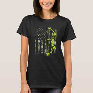 Retro Archery Compound Bow Usa Flag Archer 4. T-Shirt