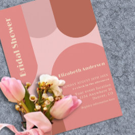 Retro Arches Coral Pink Brautparty Einladung