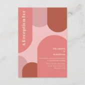 Retro Arches Coral Pink Hochzeitsempfang Begleitkarte (Vorderseite)