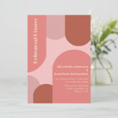 Retro Arches Coral Pink Probe Abendessen Einladung (Stehend Vorderseite)