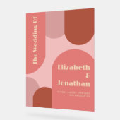 Retro Arches Coral Pink Wedding Acrylschild (Winkel)
