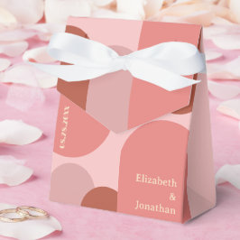 Retro Arches Coral Pink Wedding Geschenkschachtel