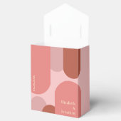 Retro Arches Coral Pink Wedding Geschenkschachtel (Geöffnet)