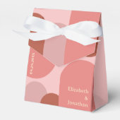 Retro Arches Coral Pink Wedding Geschenkschachtel (Vorderseite)
