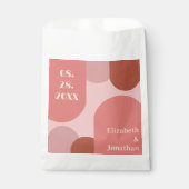 Retro Arches Coral Pink Wedding Geschenktütchen (Vorderseite)