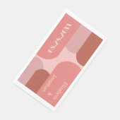Retro Arches Coral Pink Wedding Napkins Serviette (Ecke)