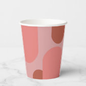 Retro Arches Coral Pink Wedding Pappbecher (Rückseite)
