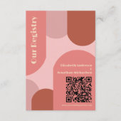 Retro Arches Coral Pink Wedding Registry Begleitkarte (Vorderseite)