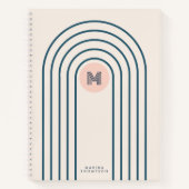 Retro-Arches mit Abstrakten geometrischen Linien Notizblock (Vorderseite)