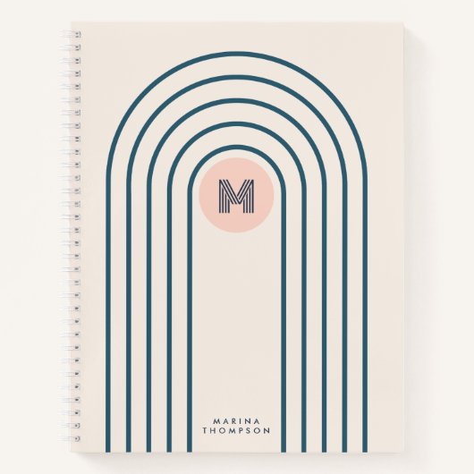 Retro-Arches mit Abstrakten geometrischen Linien Notizblock (Vorderseite)