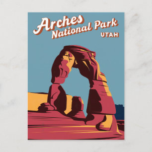 Retro Arches National Park Utah Illustration Feiertagspostkarte
