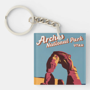 Retro Arches National Park Utah Illustration Schlüsselanhänger
