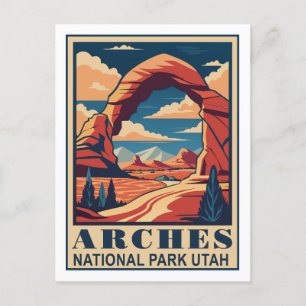 Retro Arches Nationalpark Postkarte