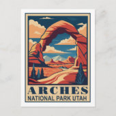 Retro Arches Nationalpark Postkarte (Vorderseite)