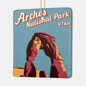 Retro Arches Nationalpark Utah Illustration Keramikornament (Links)
