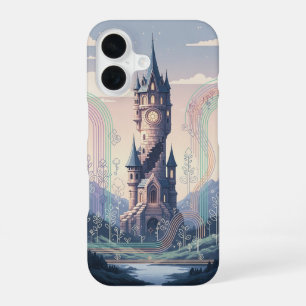 Retro-Architektur eines Zauberturms iPhone 16 Hülle