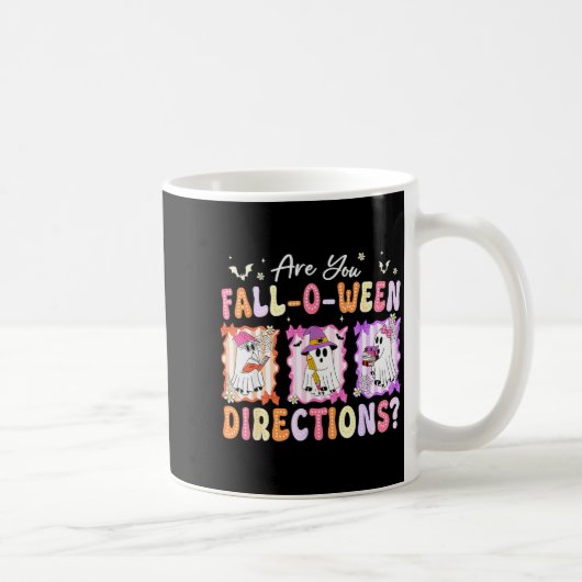 Retro Are You Fall O Ween Directions Teacher Hallo Kaffeetasse (Rechts)
