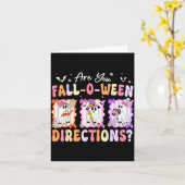 Retro Are You Fall O Ween Directions Teacher Hallo Karte (Gelbe Blume)