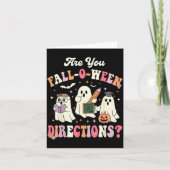 Retro Are You Fall O Ween Directions Teacher Hallo Karte (Vorderseite)