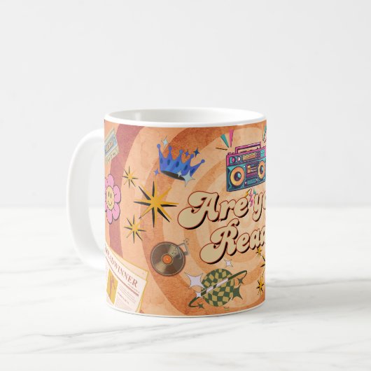 Retro Are You Ready Mug Design with Custom Name Kaffeetasse (Vorderseite Links)