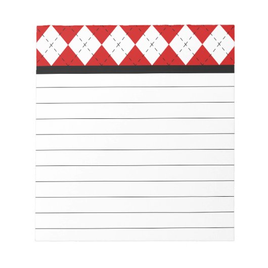 Retro-Argyle-Notizblock Notizblock (Vorderseite)
