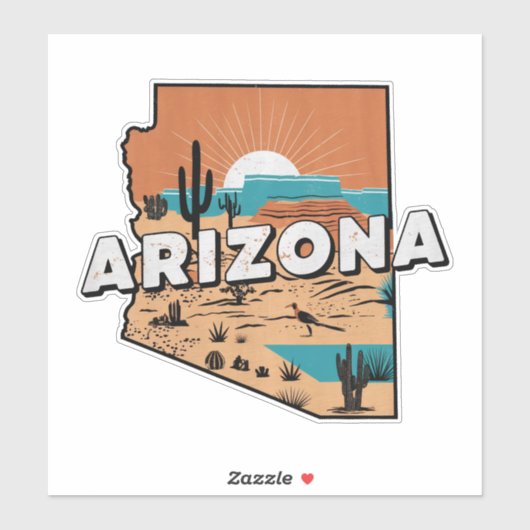 Retro Arizona Aufkleber (Blatt)