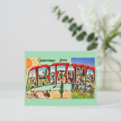 Retro Arizona Green Postcard Postkarte (Stehend Vorderseite)